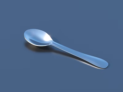Stainless Steel Cutlery Set Featuring Shiny Silver Spoon For Modern Kitchen Dining 3d model