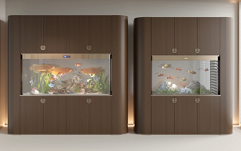 New Chinese Fish Tank Fish Tank Cabinet Hallway Fish Tank Cabinet Aquarium Cabinet 3d model