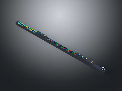 Long Strip Multi Port Connector Featuring Colorful Interfaces And Sleek Design 3d model