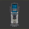 Standalone Self Service Kiosk With Interactive Touchscreen Display And Modern Design