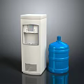 White Electronic Water Dispenser With Large Blue Water Jug For Home Use