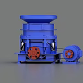 Blue Industrial Equipment Crusher Machine with Red Base Components and Side Motor Structure