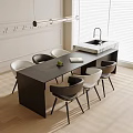 Modern Dining Table and Chair Combination Dining Table Dining Chair Single Chair 3d model
