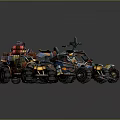 Weaponized Off Road Vehicles With Four Different Designs And Unique Armored Structures 3d model