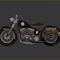 Vintage Motorcycle With Leather Seat Spoked Wheels And Chrome Metal Details