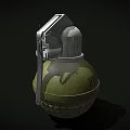 Military Hand Grenade With Green Casing White Fuse Metal Safety Pin And PTO Marking