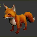Orange Fox With Fluffy Tail Large Ears And Red Eyes Standing On Dark Background