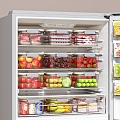 Fridge Preservation Box Fruit Vegetable Meat Steak Peach Cherry Strawberry Tomato Red Pepper Corn Red Pepper Cucumber Banana 3d model