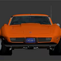 Classic Orange Sports Car With Sleek Design Black Windows And Silver Wheels