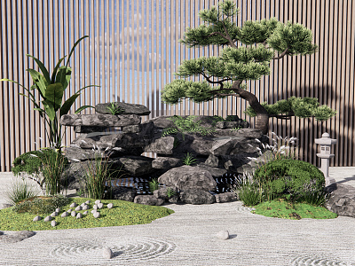 New Chinese landscape sketch rockery waterscape model