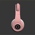 Cute Pink Cat Ear Glowing Computer Headphones In Pink And White Design