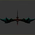 Mythical Dragon Character 3D Model With Large Teal And Orange Wings In Flight Pose