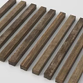 Natural Stone Wood Strips with Rustic Texture for Interior Design Projects 3d model
