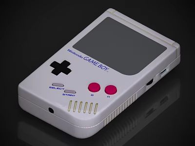 Nintendo Game Boy Classic White Handheld Gaming Device With Cross Pad And Pink Buttons 3d model