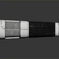 Metallic Rectangular Device With Dual Circular Components And Reflective Silver Surface