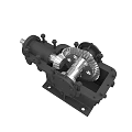 Industrial Gear Reducer Equipment With Black Metal Housing And Output Shaft