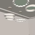 Modern Ceiling Lighting Combinations Cloud Shaped Circular And Double Ring Designs For Contemporary Interior Spaces 3d model