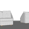 Gray Upholstered Single Sofa Modern Design Viewed From Two Angles 3d model