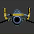 Yellow And Green Sci Fi Spaceship Model With Unique Structure And Design