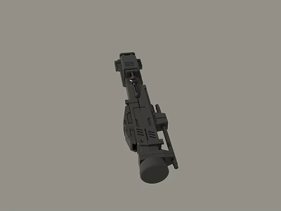 Black Industrial Mechanical Device With Cylindrical Base And Elongated Structure 3d model