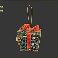 Festive Green Gift Box With Red Bow And Santa Claus Patterns Handle Design