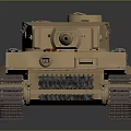 Detailed Sand Colored Military Tank With Number 13 Cannon And Tracks
