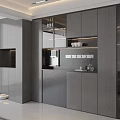 Modern Wine Cabinet Design With Glass Doors Wine Bottles And Wine Glasses