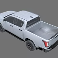 White Pickup Truck With Crew Cab And Off Road Wheels Design
