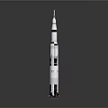 Detailed Rocket Model With Multi Stage Structure White Black Red Accents On Gray Background 3d model