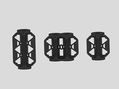 Three Modern Swing Door Styles With Black Finish For Home Interior Design 3d model