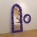 Purple Braided Frame Mirrors Rectangular And Round Wall Decor Pieces