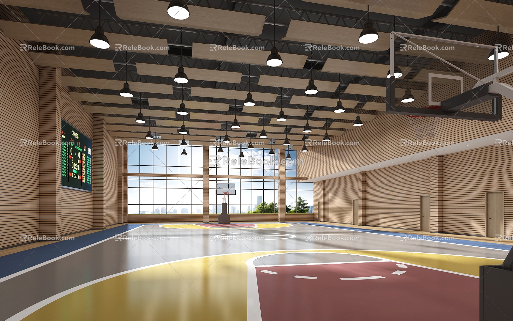 modern basketball court 3d model