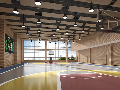 modern basketball court 3d model