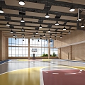 modern basketball court 3d model