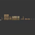 Miniature Wooden Building Model With Chimney Roof And Handcrafted Components
