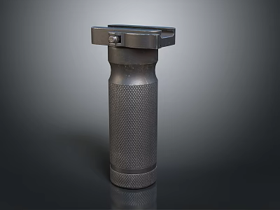 Tactical Weapon Grip Component With Textured Metal Surface And Industrial Design 3d model