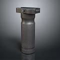 Tactical Weapon Grip Component With Textured Metal Surface And Industrial Design