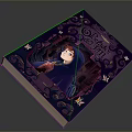 Magical Book Cover Featuring Purple Ornate Design Hooded Figure Butterflies And Castle Silhouette