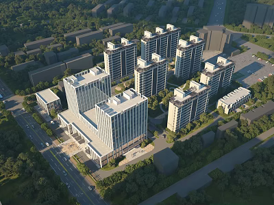 Modern High Rise Residential Buildings with Contemporary Architecture and Green Urban Surroundings 3d model