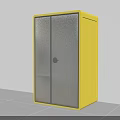 Yellow Office Pod With Glass Door Workstation Table Stool And Monitor