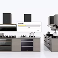 Modern Kitchen Appliances Featuring Range Hoods Stoves Ovens And Cabinet Countertops