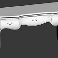 Classic Wooden Desk With Three Drawers And Curved Carved Legs Design