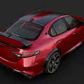 Red High Performance Sports Car With Aggressive Styling And Black Alloy Wheels
