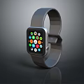 Modern Smart Watch With Gray Strap Displaying Colorful App Icons On Screen