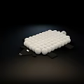 Creative Square Rug Composed Of Small White Spheres On Black Background