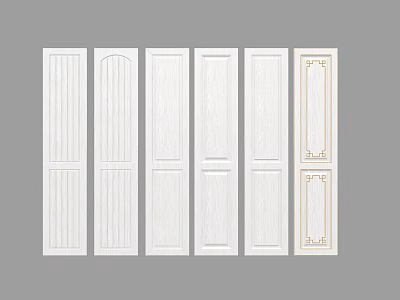 White Wardrobe Doors With Various Styles And Decorative Pattern Designs For Interior 3d model