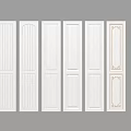 White Wardrobe Doors With Various Styles And Decorative Pattern Designs For Interior 3d model