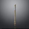Ancient Lance Weapon With Wooden Shaft And Metal Spearhead Label