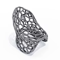 Gray Leisure Chair With Hollow Net Like Structure Modern Unique Geometric Hole Design