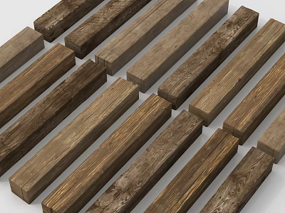 Natural Stone Wood Planks With Textured Surface For Interior Decoration And Craft 3d model